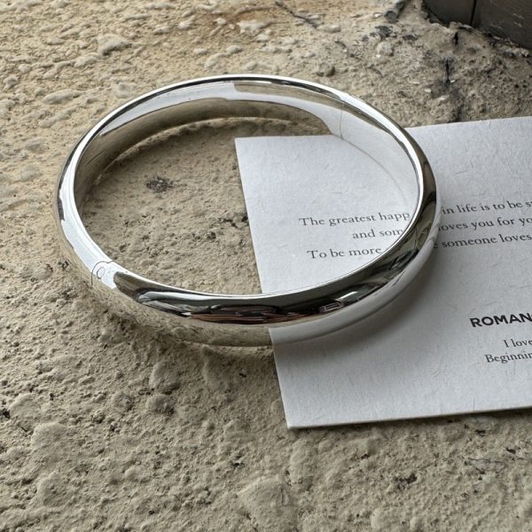 Wholesale 925 Sterling Silver Plain Loach Back Bangle - Image 2