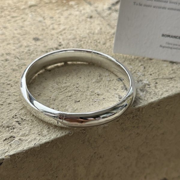 Wholesale 925 Sterling Silver Plain Loach Back Bangle - Image 3