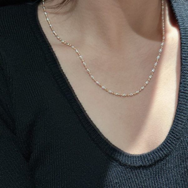 Wholesale 925 Sterling Silver Gold&Silver Bead Necklace - Image 4