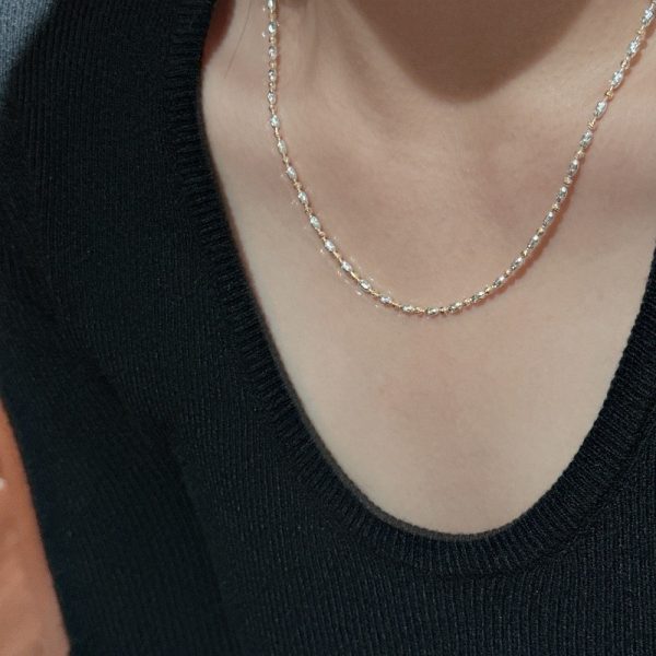 Wholesale 925 Sterling Silver Gold&Silver Bead Necklace - Image 5