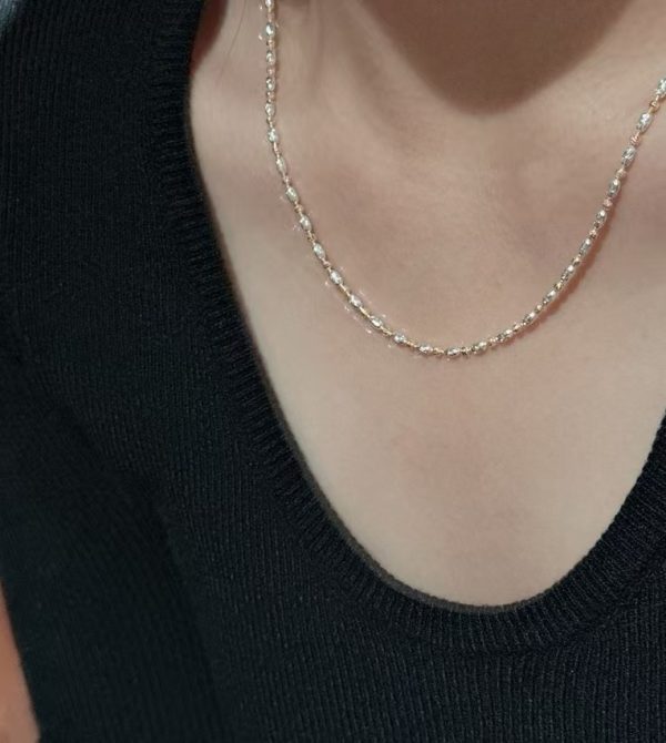 Wholesale 925 Sterling Silver Gold&Silver Bead Necklace - Image 6