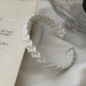 Wholesale 925 Sterling Silver Woven Bangle
