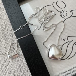 Wholesale 925 Sterling Silver Matte Sweater Necklace