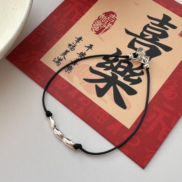 Wholesale 925 Sterling Silver Rice Bead Cord Bracelet - Image 2