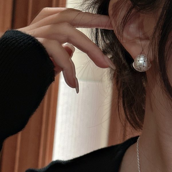 Wholesale 925 Sterling Silver Wool Ball Earrings - Image 3