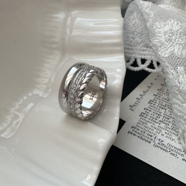 Wholesale 925 Sterling Silver Twist Zircon Ring - Image 2