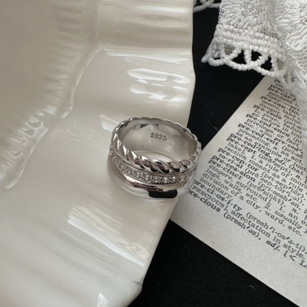 Wholesale 925 Sterling Silver Twist Zircon Ring - Image 3