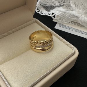 Wholesale 925 Sterling Silver Twist Zircon Ring