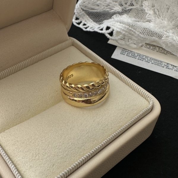 Wholesale 925 Sterling Silver Twist Zircon Ring