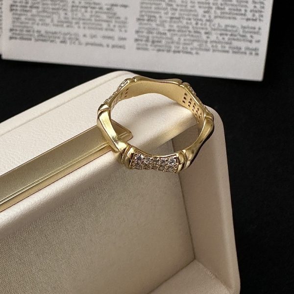 Wholesale 925 Sterling Silver Bamboo Zircon Ring