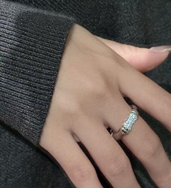 Wholesale 925 Sterling Silver Bamboo Zircon Ring - Image 6