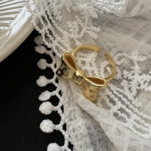 Wholesale 925 Sterling Silver Zircon Bow Ring