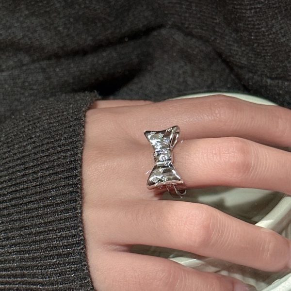 Wholesale 925 Sterling Silver Zircon Bow Ring - Image 4