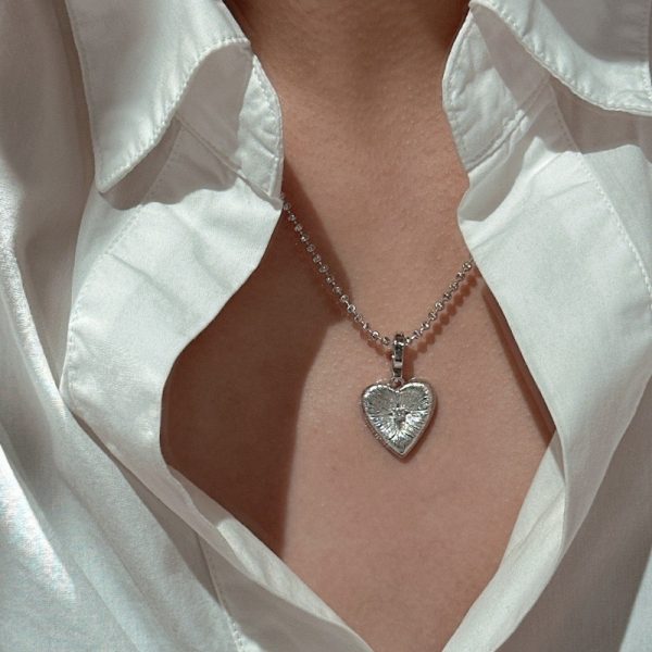 Wholesale 925 Sterling Silver Zircon Heart Pendant - Image 4