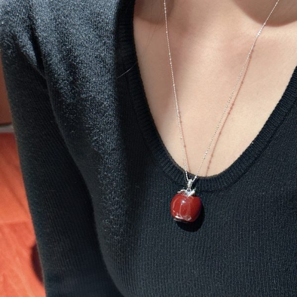 Wholesale 925 Sterling Silver Red Apple Pendant - Image 4