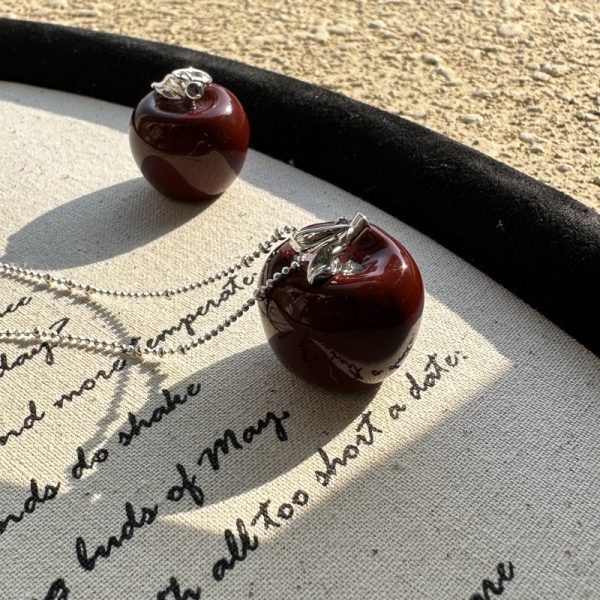 Wholesale 925 Sterling Silver Red Apple Pendant - Image 3