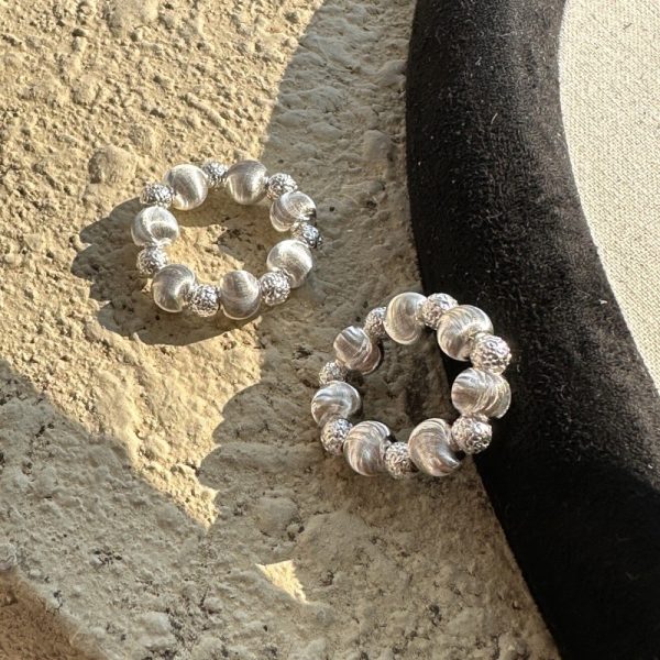 Wholesale 925 Sterling Silver Bead Elastic Ring - Image 3