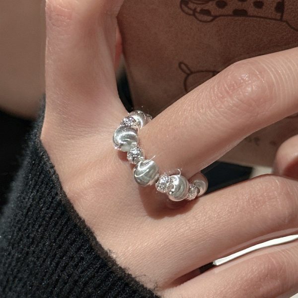 Wholesale 925 Sterling Silver Bead Elastic Ring - Image 5
