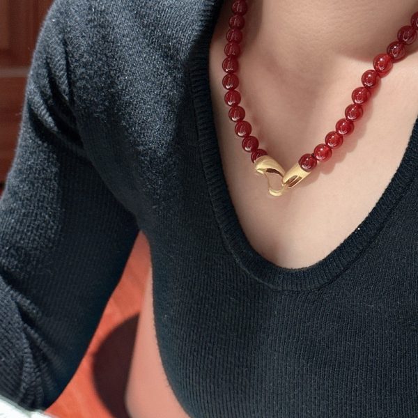 Wholesale 925 Sterling Silver Brushed Button Beaded Necklace - Image 4