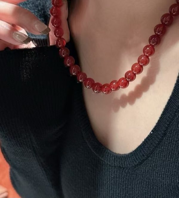Wholesale 925 Sterling Silver Brushed Button Beaded Necklace - Image 6