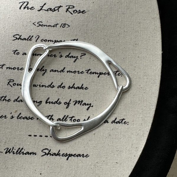 Wholesale 925 Sterling Silver Irregular Bangle - Image 2