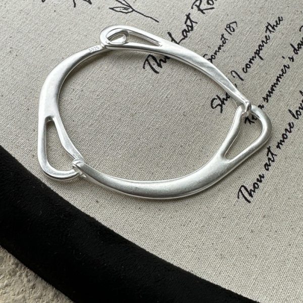 Wholesale 925 Sterling Silver Irregular Bangle - Image 3