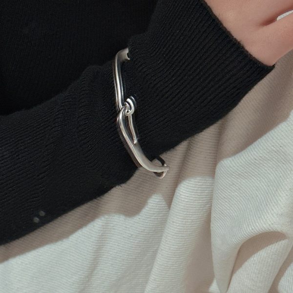 Wholesale 925 Sterling Silver Irregular Bangle - Image 5