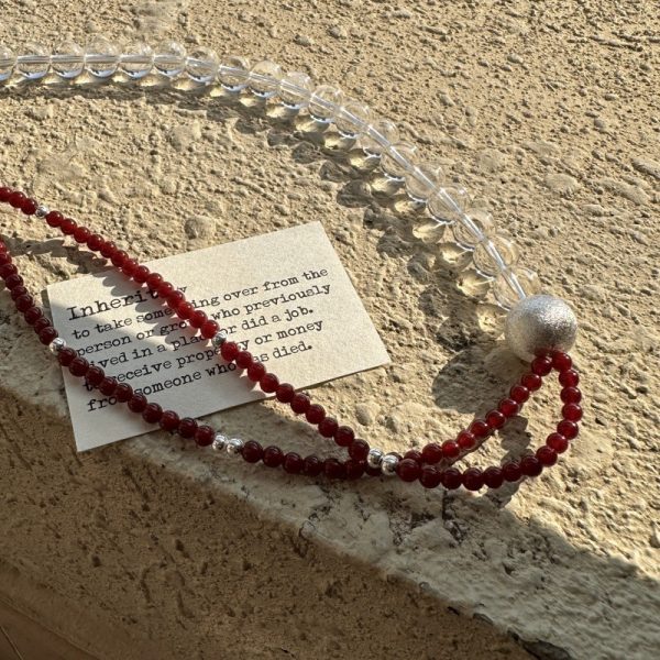 Wholesale 925 Sterling Silver White Crystal Red Agate Necklace - Image 3