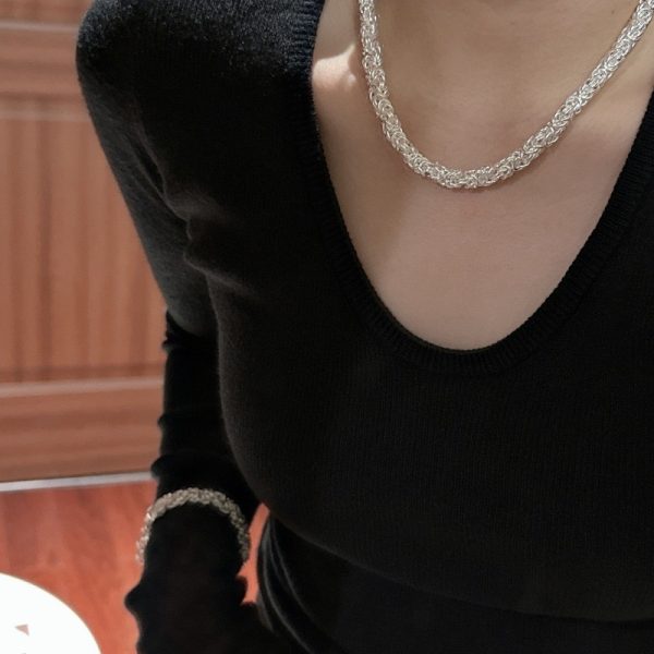 Wholesale 925 Sterling Silver Chunky Fashionable Necklace & Bracelet - Image 5