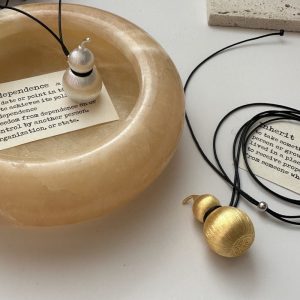 Wholesale 925 Sterling Silver Brushed Gourd Black Rope Necklace