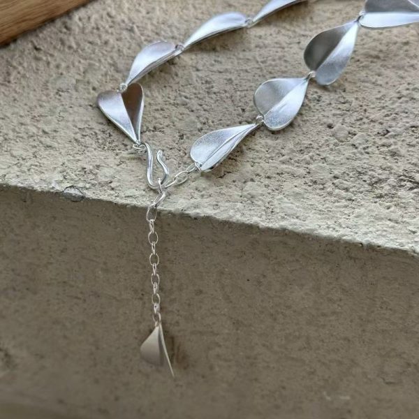 Wholesale 925 Sterling Silver Frosted Love Necklace & Earrings - Image 3