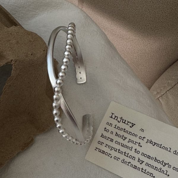 Wholesale 925 Sterling Silver Cross Bead Bangle - Image 2