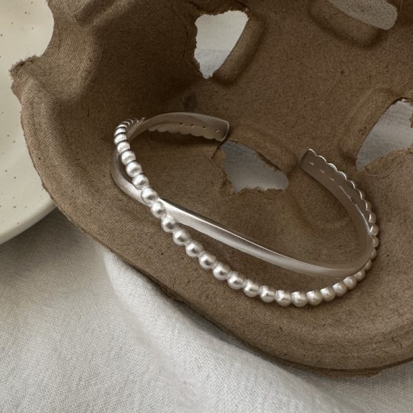 Wholesale 925 Sterling Silver Cross Bead Bangle - Image 3