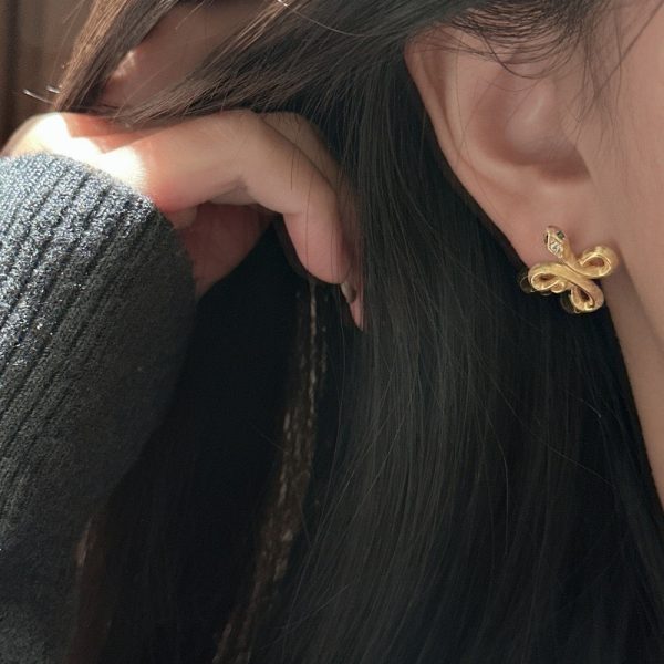 Wholesale 925 Sterling Silver Snake Zircon Earrings - Image 4