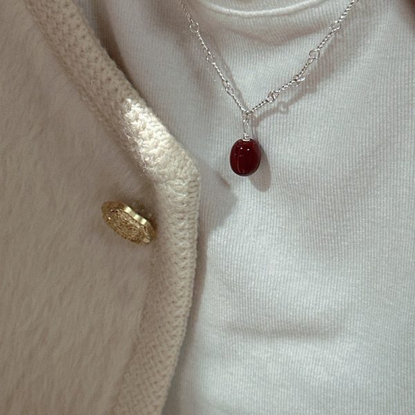 Wholesale 925 Sterling Silver Red Stone Necklace - Image 4