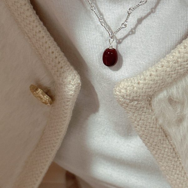 Wholesale 925 Sterling Silver Red Stone Necklace - Image 5