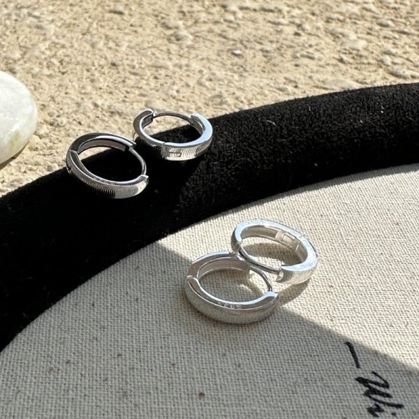 Wholesale 925 Sterling Silver Fish Scale Hoop Earrings - Image 3