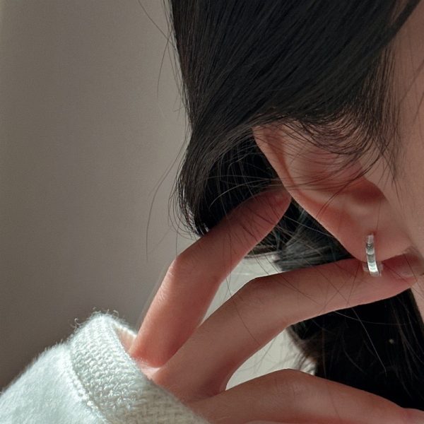Wholesale 925 Sterling Silver Fish Scale Hoop Earrings - Image 5