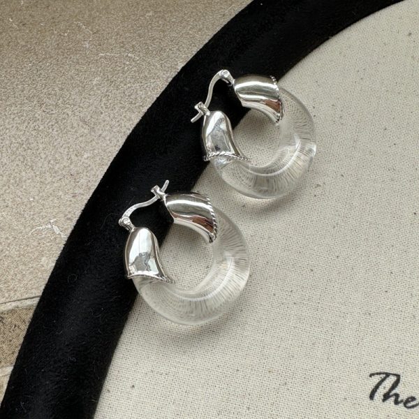 Wholesale 925 Sterling Silver Resin U-shaped eEarrings - Image 3