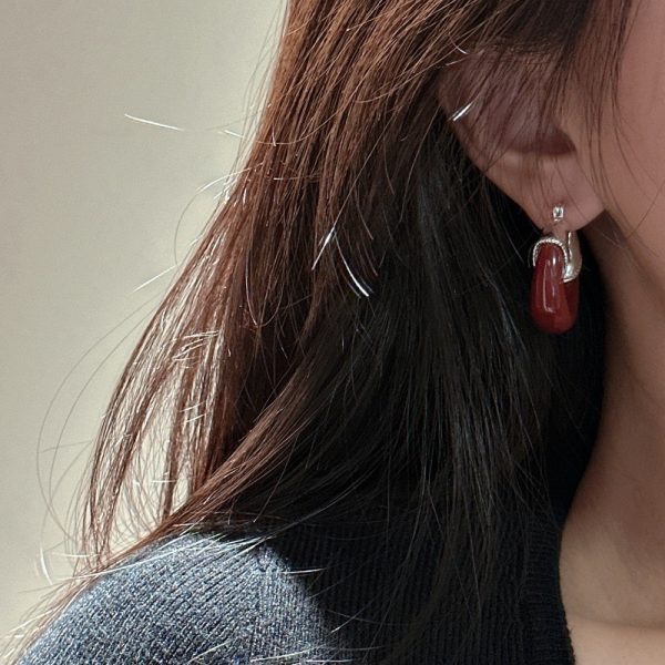 Wholesale 925 Sterling Silver Resin U-shaped eEarrings - Image 4