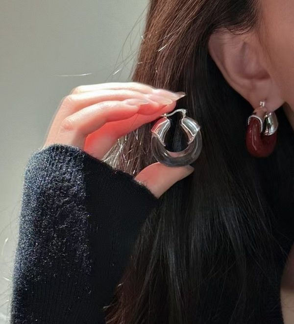Wholesale 925 Sterling Silver Resin U-shaped eEarrings - Image 6