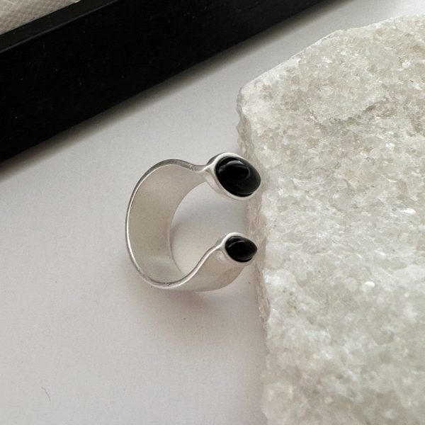 Wholesale 925 Sterling Silver Black Agate Ring - Image 2