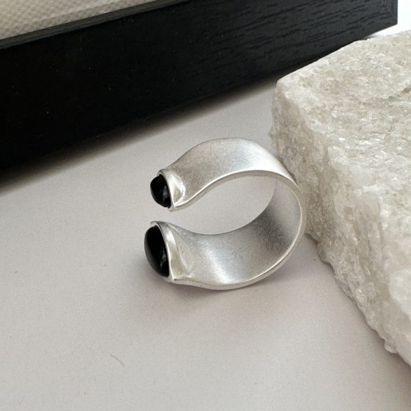 Wholesale 925 Sterling Silver Black Agate Ring - Image 3