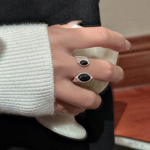 Wholesale 925 Sterling Silver Black Agate Ring - Image 4