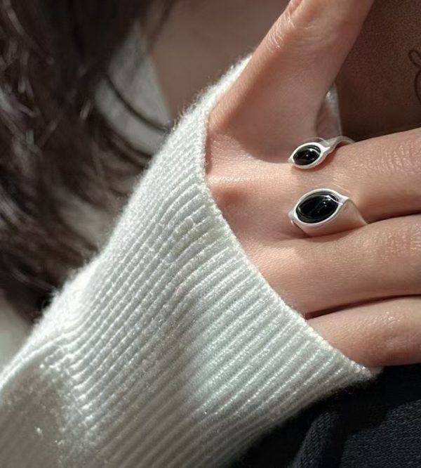 Wholesale 925 Sterling Silver Black Agate Ring - Image 6