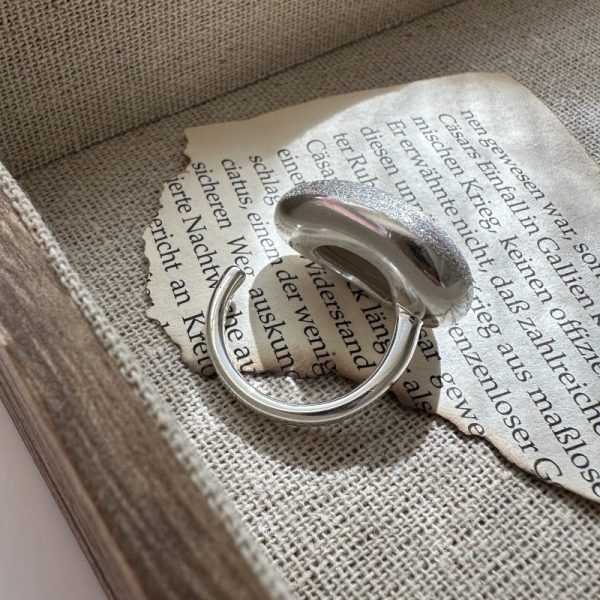 Wholesale 925 Sterling Silver Brushed Oval Ring - Image 2