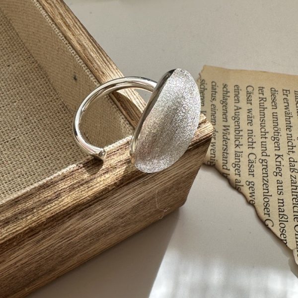 Wholesale 925 Sterling Silver Brushed Oval Ring - Image 3