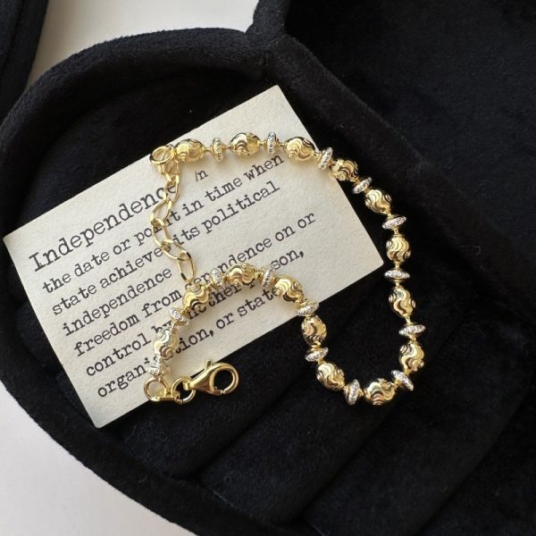 Wholesale 925 Sterling Silver Gold & Silver Bracelet