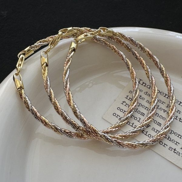 Wholesale 925 Sterling Silver Tricolor Twining Bracelet - Image 3