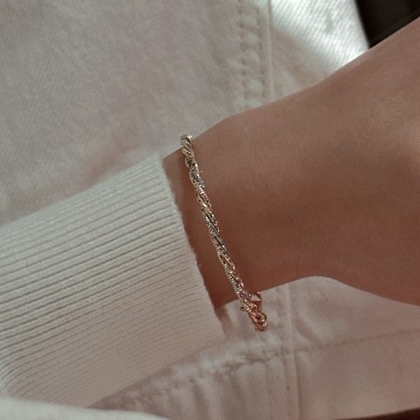 Wholesale 925 Sterling Silver Tricolor Twining Bracelet - Image 4